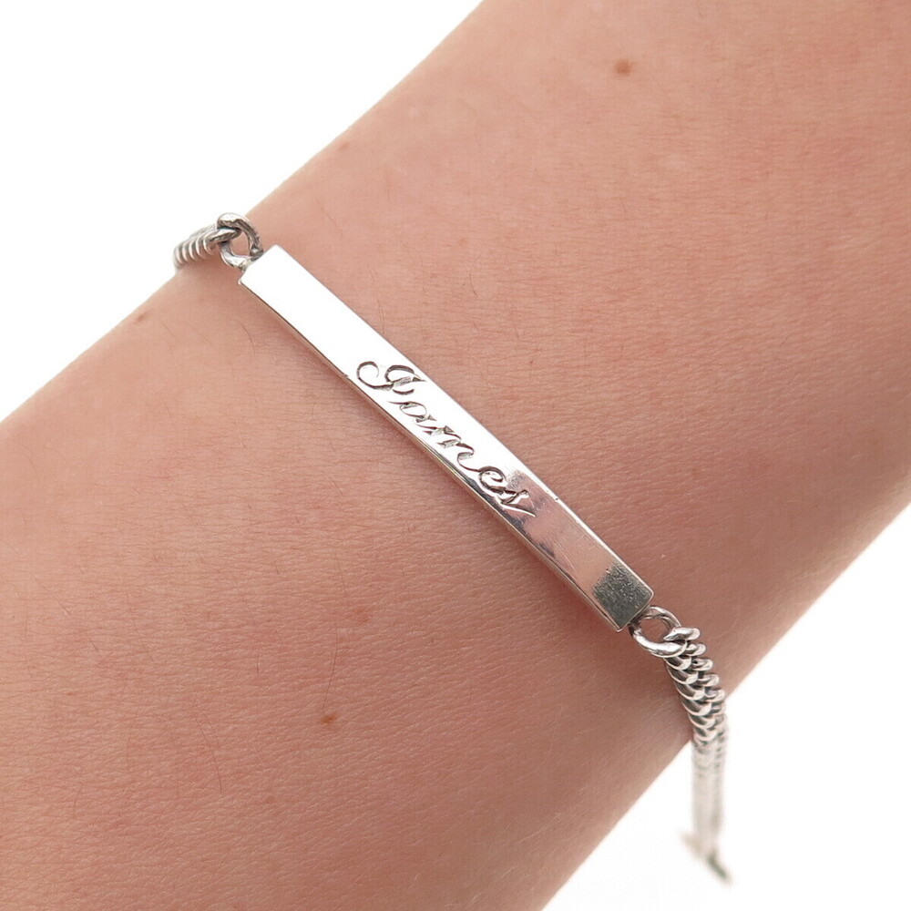Tiffany & Co. 925 Sterling Silver Vintage Engraved James ID Bracelet 5.5"